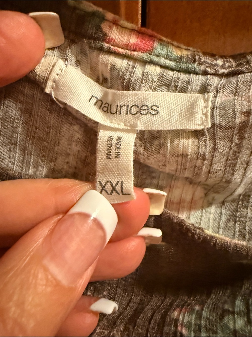 Maurices Brown Floral Ruffle-Hem Cold-Shoulder Tank - Picture 3 of 3
